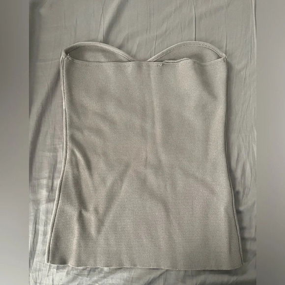 Zara | Taupe Strapless Bustier Stretchy Pull-on Top - Picture 3 of 5